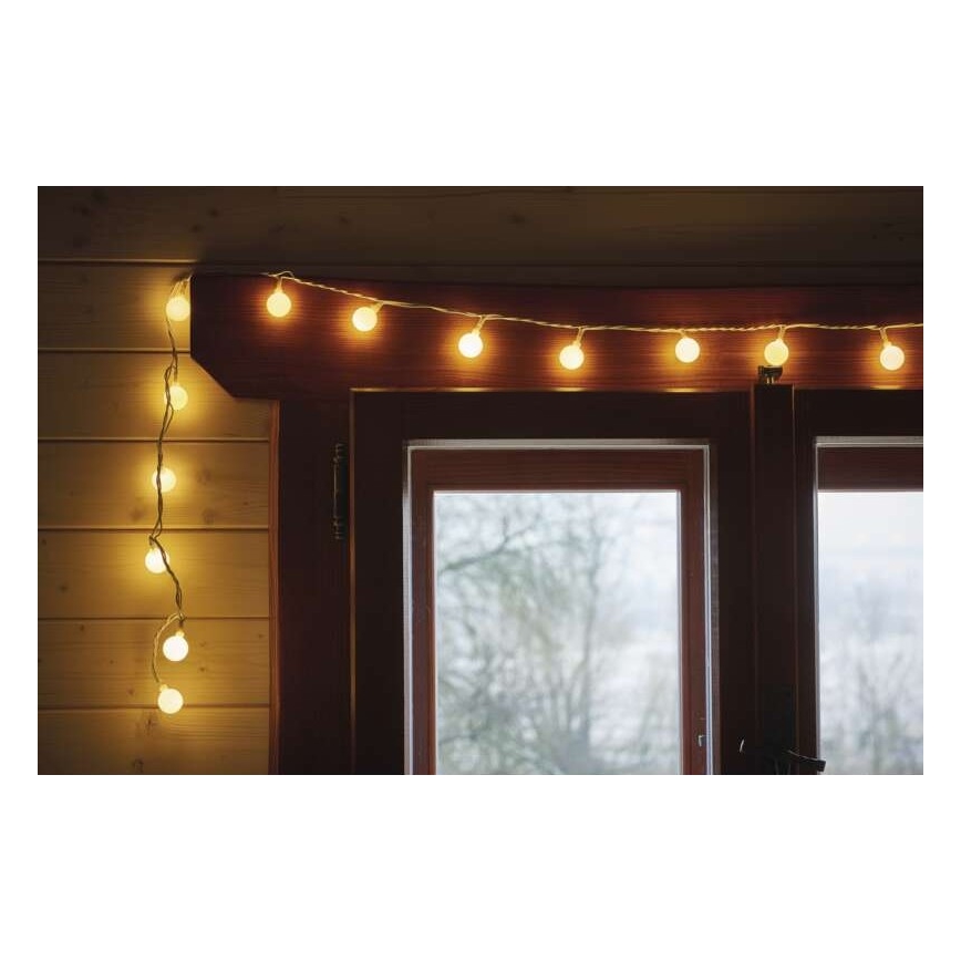 LED Jõuluteemaline väli valguskett 40xLED/9m IP44 soe valge