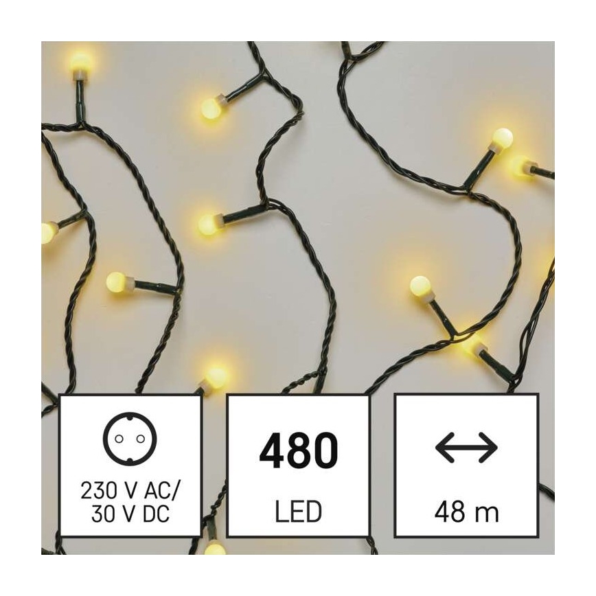 LED Jõuluteemaline väli valguskett 480xLED/53m IP44 soe valge