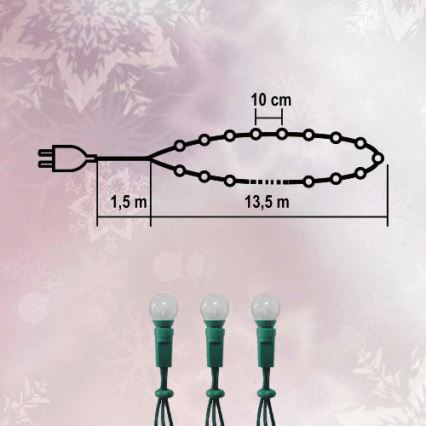 LED Jõuluteemaline väli valguskett 500xLED 35m IP44 külm valge