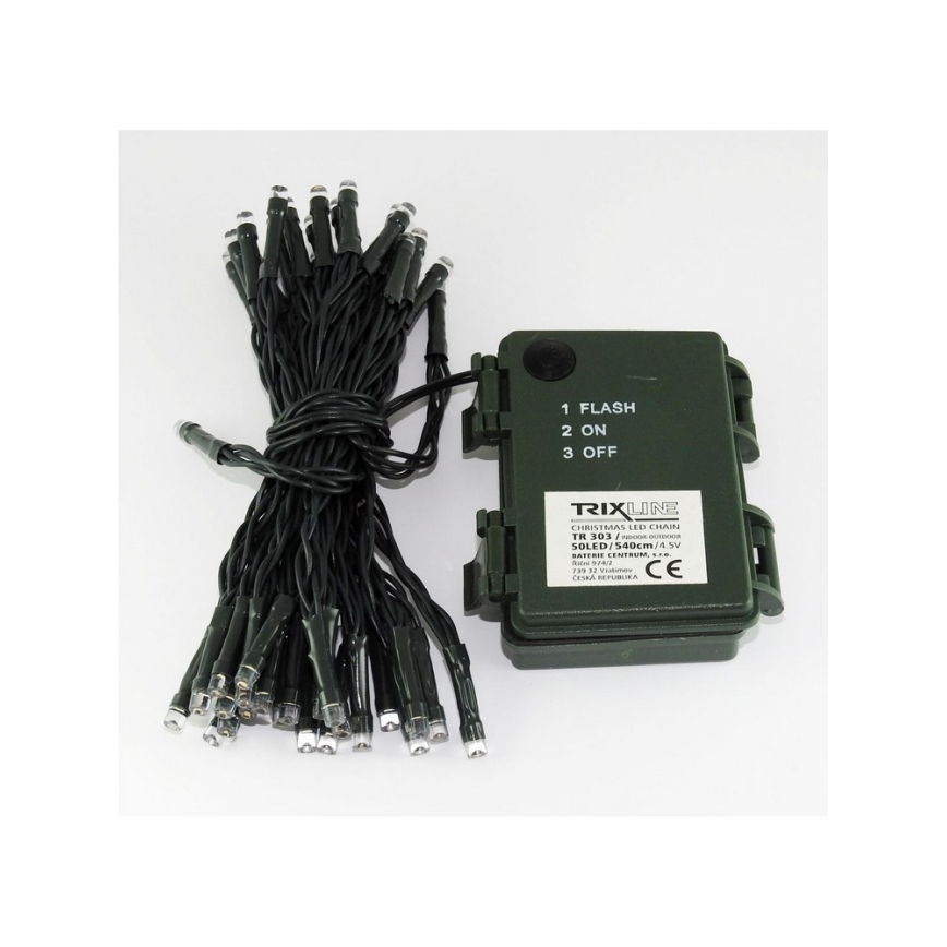 LED Jõuluteemaline väli valguskett 50xLED/2 funktsiooni 5,4m IP44 soe valge