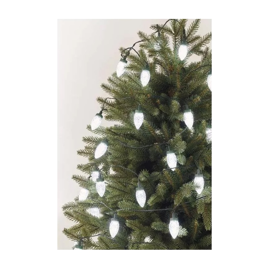 LED Jõuluteemaline väli valguskett 50xLED/8 funktsiooni 14,8 m IP44 külm valge
