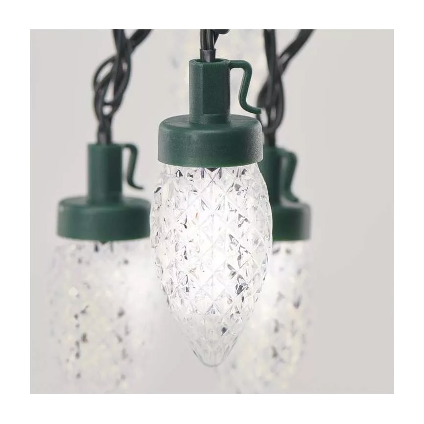 LED Jõuluteemaline väli valguskett 50xLED/8 funktsiooni 14,8 m IP44 külm valge