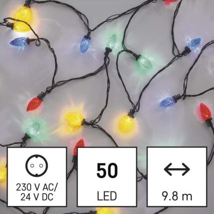 LED Jõuluteemaline väli valguskett 50xLED/8 režiimi 14,8m IP44 mitmevärviline