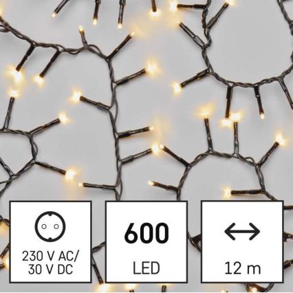 LED Jõuluteemaline väli valguskett 600xLED/17m IP44 soe valge