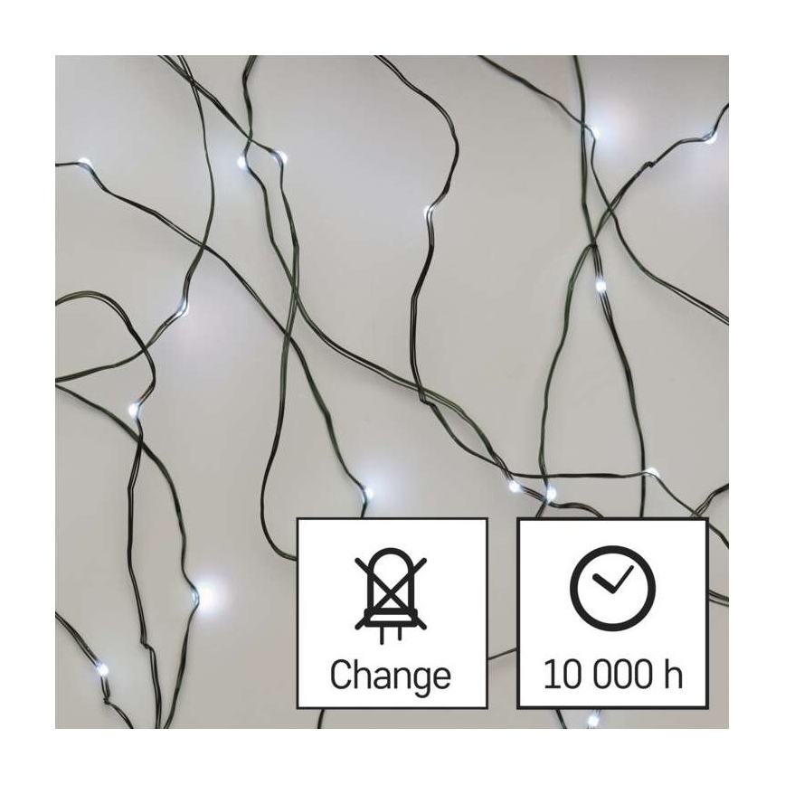 LED Jõuluteemaline väli valguskett 75xLED/12,5m IP44 külm valge