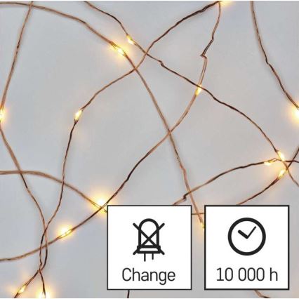 LED Jõuluteemaline väli valguskett 75xLED/12,5m IP44 soe valge