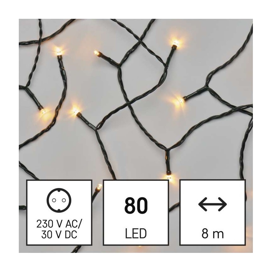 LED Jõuluteemaline väli valguskett 80xLED/13m IP44 vanaaegne