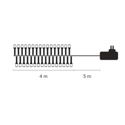 LED Jõuluteemaline väli valguskett CHAIN 40xLED 9m IP44 külm valge