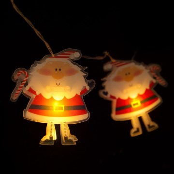 LED jõulutuled 10xLED/2xAA 1,35 m soe valge santa