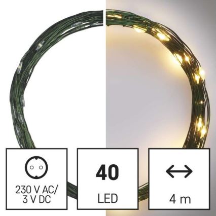 LED jõulutuled välitingimustesse 40xLED/9m IP44 soe valge