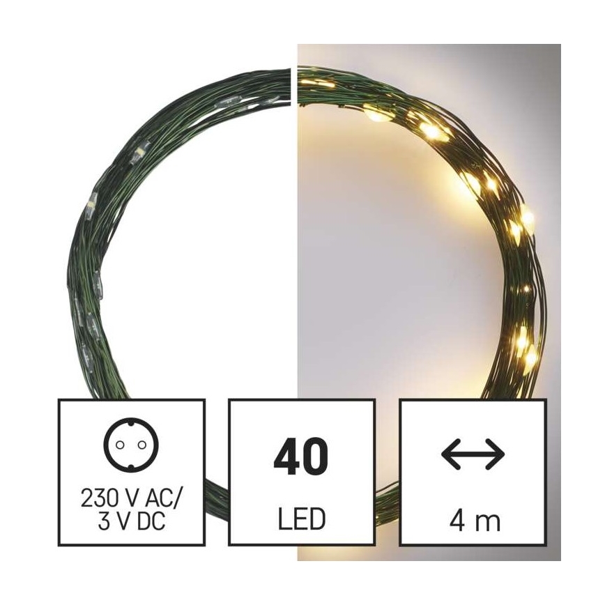LED jõulutuled välitingimustesse 40xLED/9m IP44 soe valge