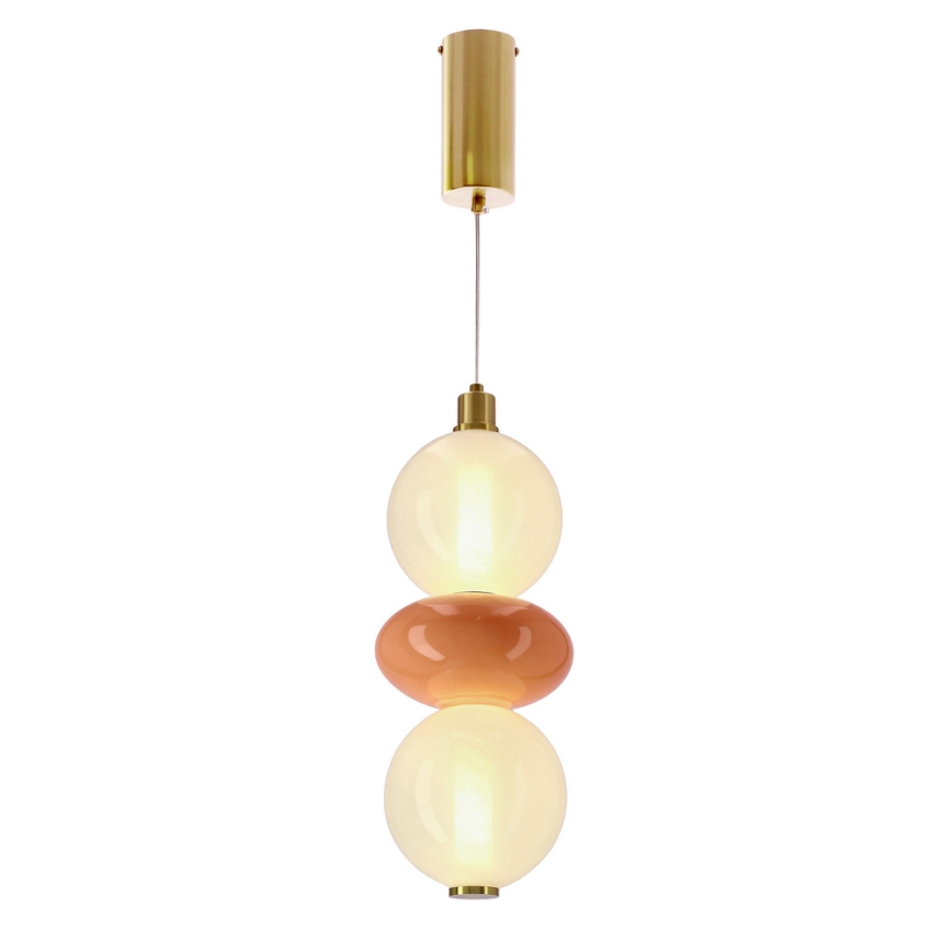 LED-juhtmega ripplamp FLORES LED/12W/230V kuldne/oranž