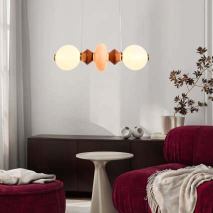 LED-kaabliga rippvalgusti FLORES LED/15W/230V kuldne/oranž/pruun