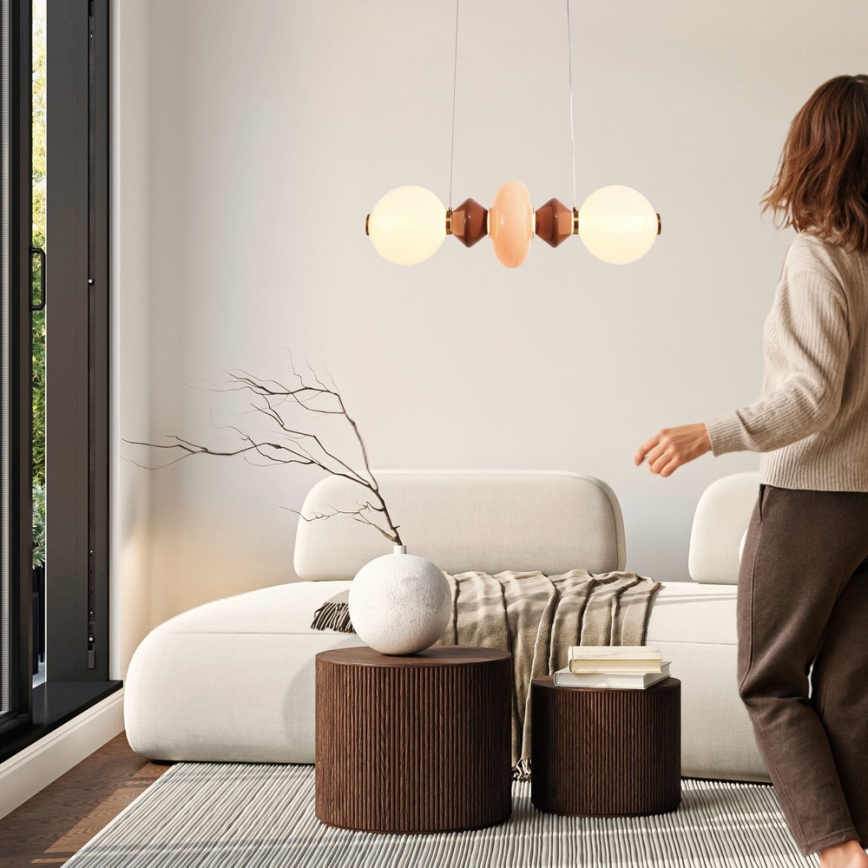 LED-kaabliga rippvalgusti FLORES LED/15W/230V kuldne/oranž/pruun