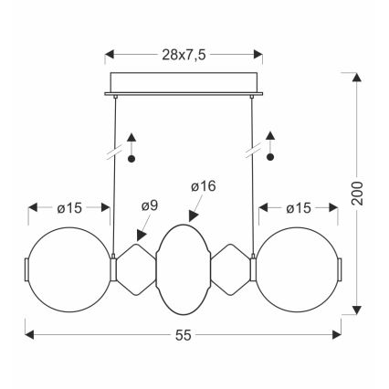 LED-kaabliga rippvalgusti FLORES LED/15W/230V kuldne/oranž/pruun