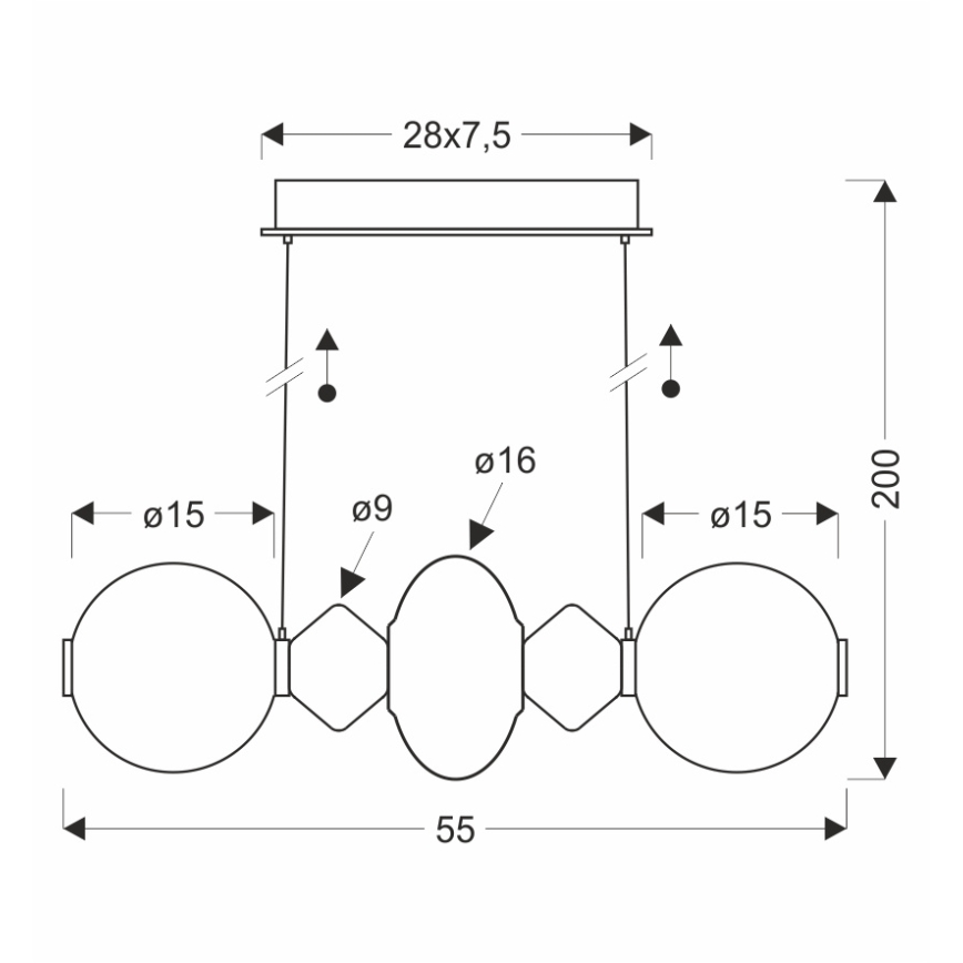 LED-kaabliga rippvalgusti FLORES LED/15W/230V kuldne/oranž/pruun