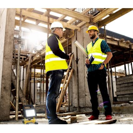 LED hämardatav kaasaskantav reflektor TIGRA LED/20W/3,7V 4000K IP54 4400 mAh must/kollane