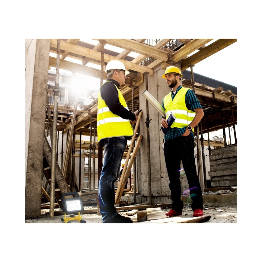 LED hämardatav kaasaskantav reflektor TIGRA LED/20W/3,7V 4000K IP54 4400 mAh must/kollane