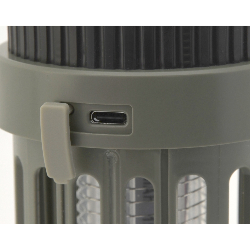 LED Kaasaskantav taaslaetav lamp putukapüüdjaga LED/2W/1800mAh/3xAAA IPX4 roheline