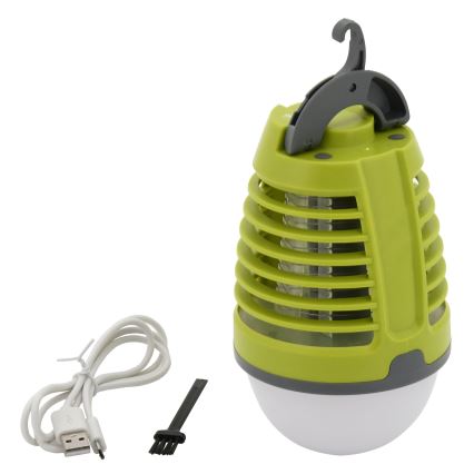 LED Kaasaskantav taaslaetav lamp putukapüüdjaga LED/2W/3,7V 1800 mAh IPX4 roheline