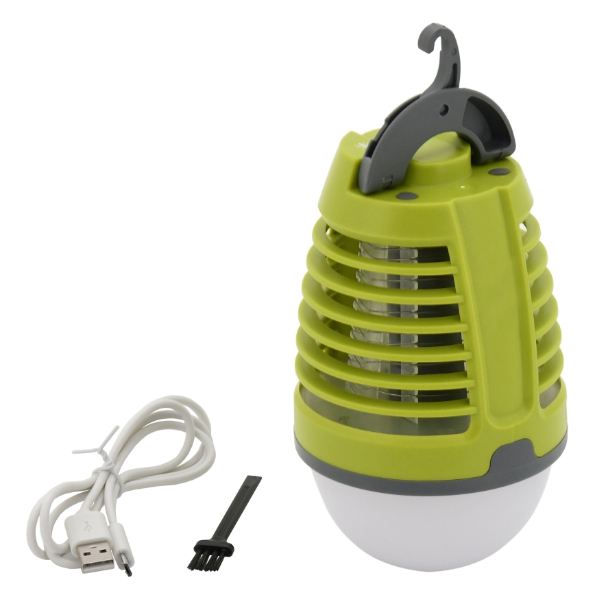 LED Kaasaskantav taaslaetav lamp putukapüüdjaga LED/2W/3,7V 1800 mAh IPX4 roheline