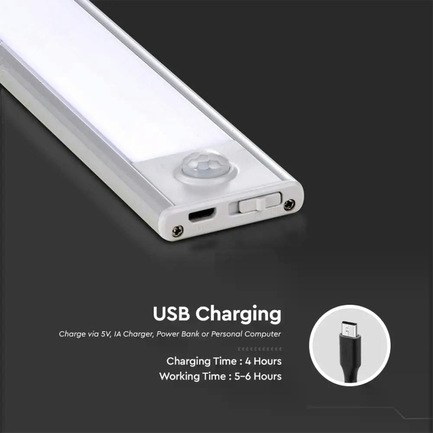 LED Kapialune valgusti kööki anduriga LED/1,5W/5V 1500 mAh 4000K