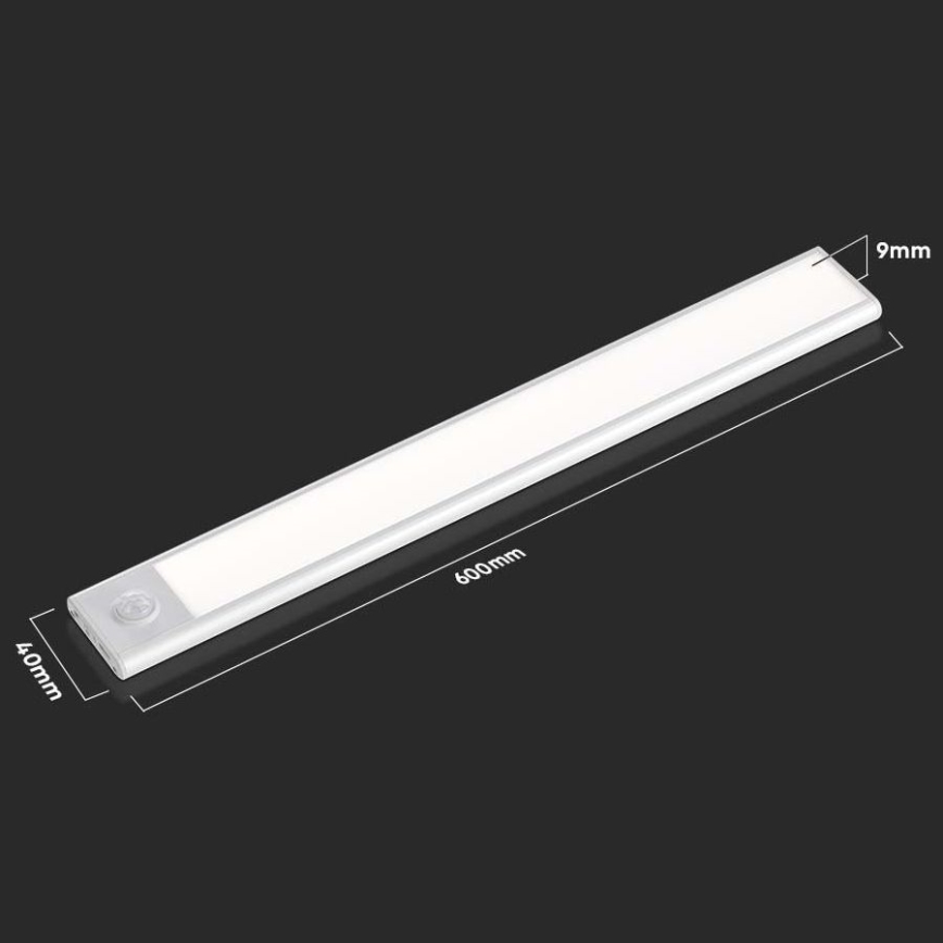 LED Kapialune valgusti kööki anduriga LED/2,5W/5V 3000 mAh 3000K