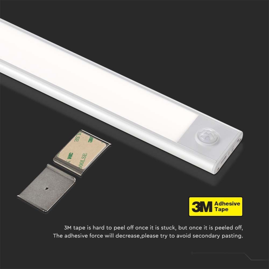 LED Kapialune valgusti kööki anduriga LED/2,5W/5V 4000K 3000 mAh