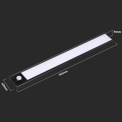 LED Kapialune valgusti kööki anduriga LED/2,5W/5V 4000K 3000 mAh