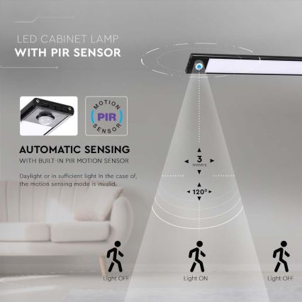 LED Kapialune valgusti kööki anduriga LED/2W/5V 2200 mAh 3000K