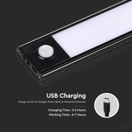 LED Kapialune valgusti kööki anduriga LED/2W/5V 2200 mAh 3000K