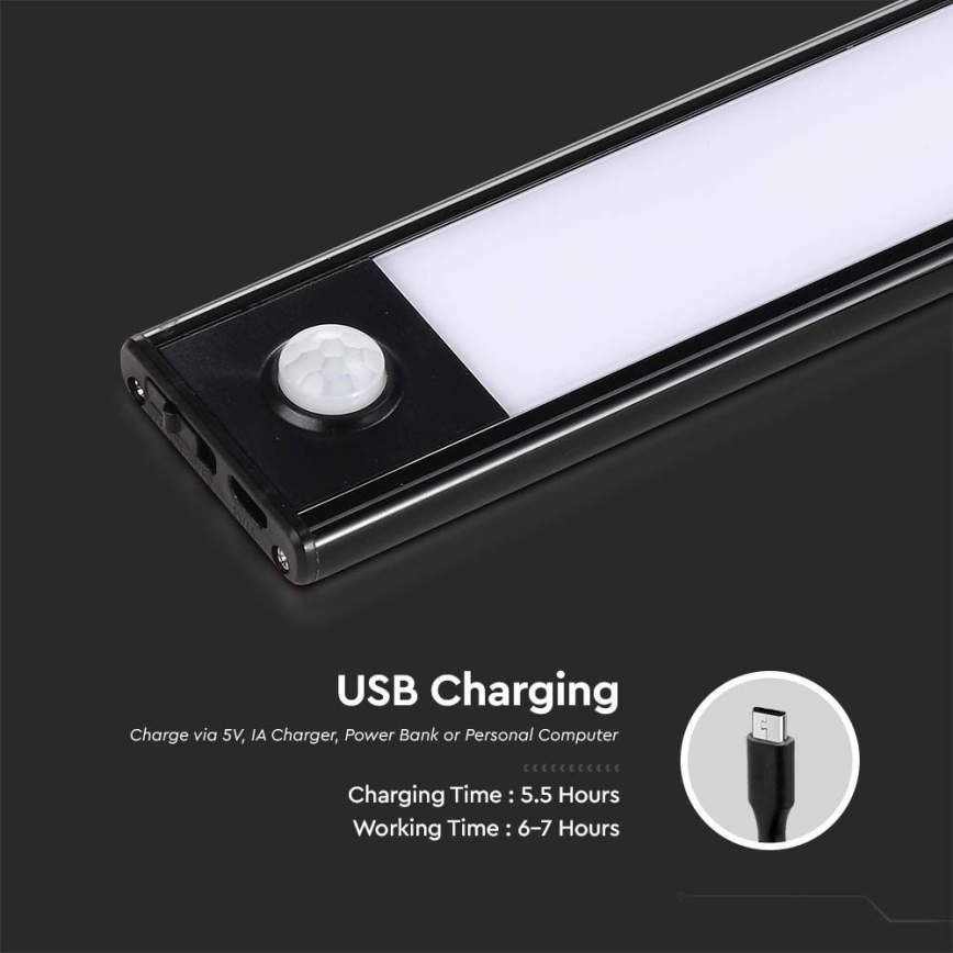 LED Kapialune valgusti kööki anduriga LED/2W/5V 2200 mAh 3000K