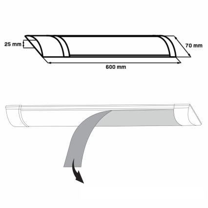 LED Kapialune valgusti kööki LED/18W/230V 4000K 60 cm valge
