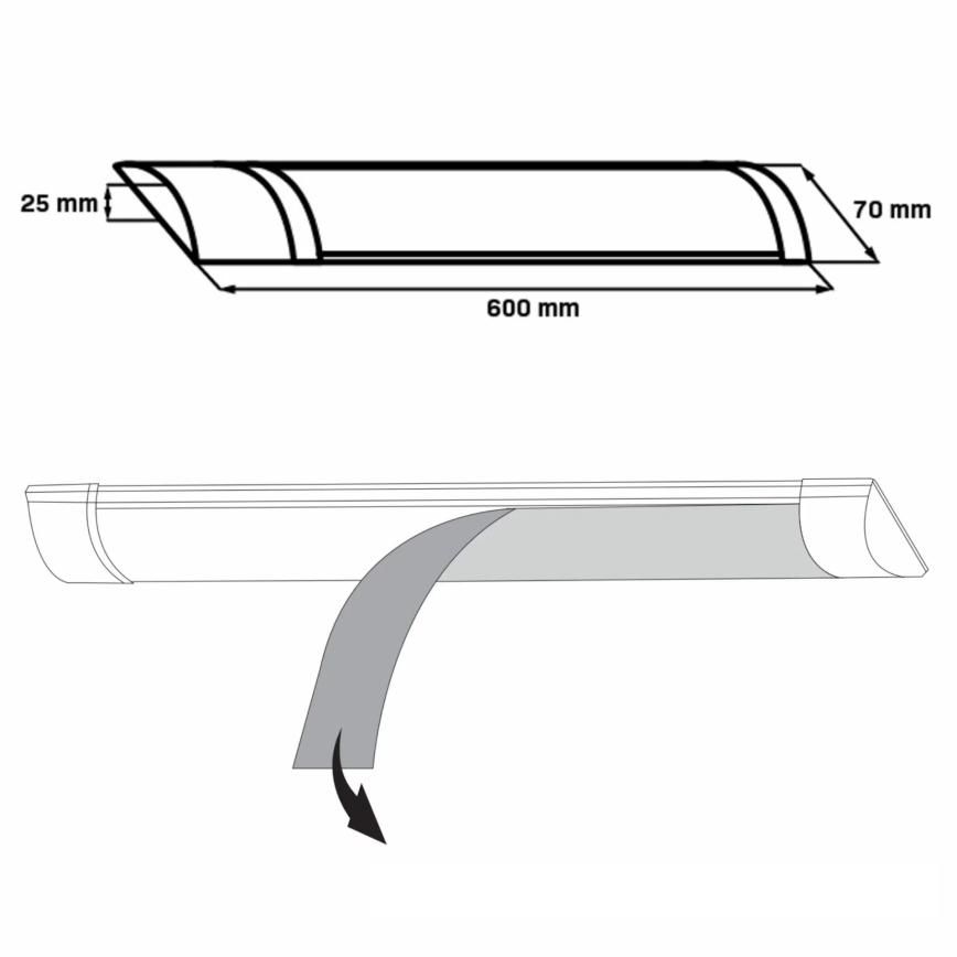LED Kapialune valgusti kööki LED/18W/230V 4000K 60 cm valge