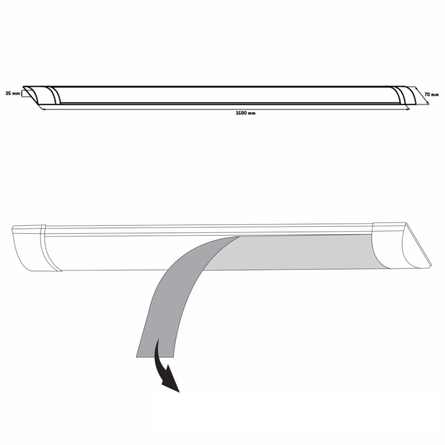 LED Kapialune valgusti kööki LED/50W/230V 4000K 150 cm valge