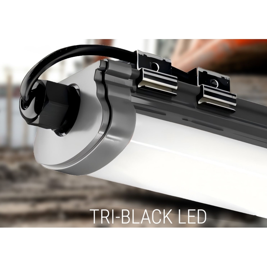LED Kapialune valgusti kööki LED/60W/230V 6000K 120 cm IP65 must