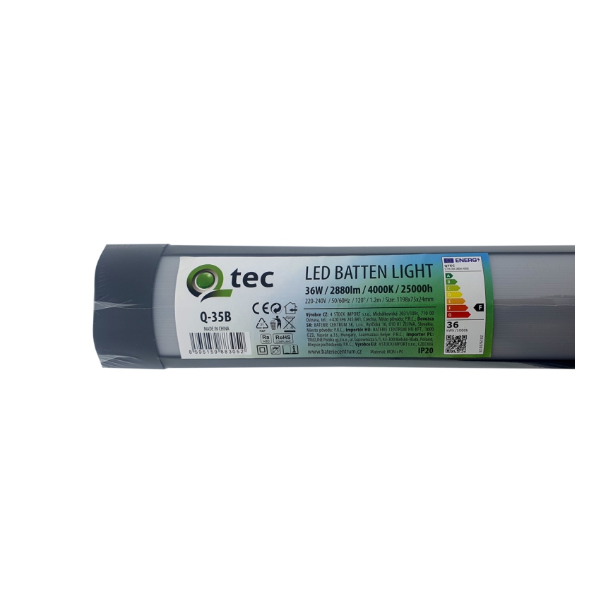 LED Kapialune valgusti kööki QTEC LED/36W/230V 120 cm must