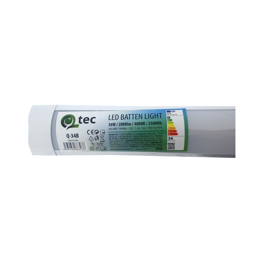 LED Kapialune valgusti kööki QTEC LED/36W/230V 120 cm valge