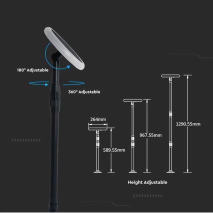 LED Kohandatav päikesepaneeliga valgusti GARDEN LED/8W/5V 60-129 cm 4000K IP65