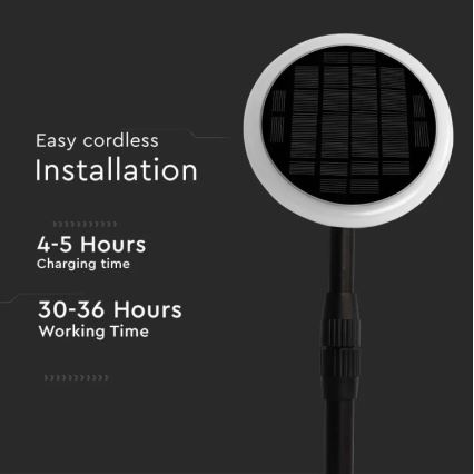 LED Kohandatav päikesepaneeliga valgusti GARDEN LED/8W/5V 60-129 cm 4000K IP65