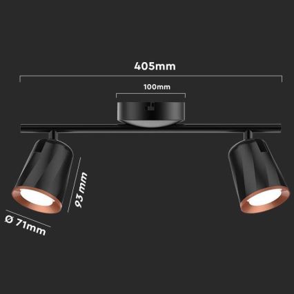 LED kohtvalgusti 2xLED/5W/230V 3000K must