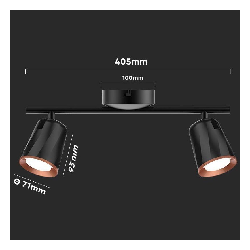 LED kohtvalgusti 2xLED/5W/230V 3000K must