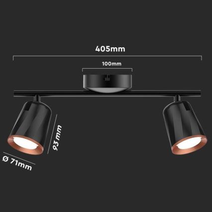 LED kohtvalgusti 2xLED/5W/230V 4000K must