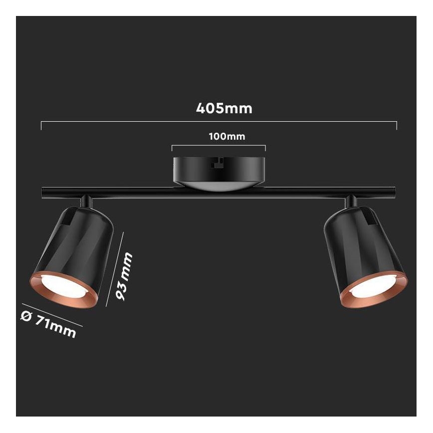 LED kohtvalgusti 2xLED/5W/230V 4000K must