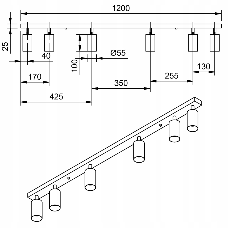 LED Kohtvalgusti ANGIE 6xGU10/4,7W/230V