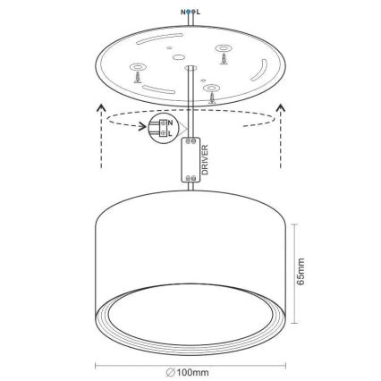 LED Kohtvalgusti LED/12W/230V 4000K d. 10 cm must