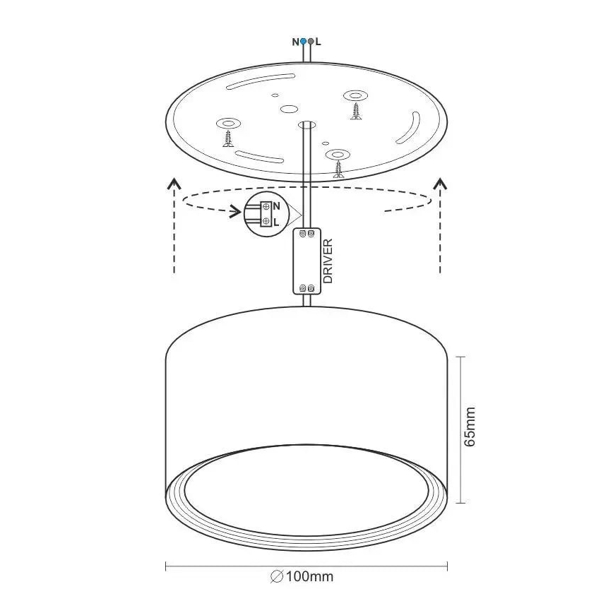 LED Kohtvalgusti LED/12W/230V 4000K d. 10 cm valge