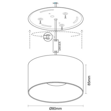 LED Kohtvalgusti LED/12W/230V 4000K d. 8 cm valge