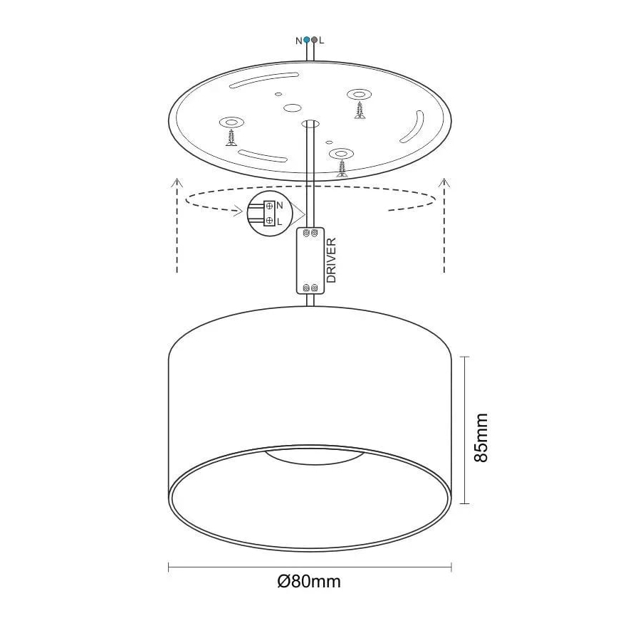 LED Kohtvalgusti LED/12W/230V 4000K d. 8 cm valge
