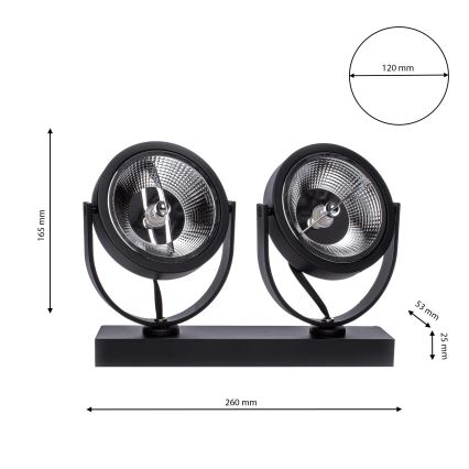 LED Kohtvalgusti LUGAR 2xAR111 - GU10/25W/230V